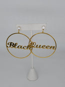 Black Queen  Hoops Earrings